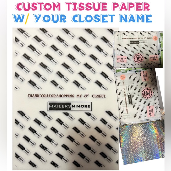 90-100 ct🏷️NEW Personalized Tissue CUSTOM Tissue w/ closet name & Stickers - Picture 2 of 4